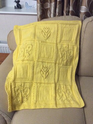 Flower and Butterfly Blanket in Sirdar Snuggly DK - 4528