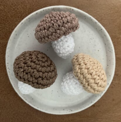 Crochet Button Mushroom Pattern