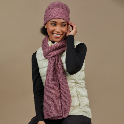 Crystal Bay Hat and Scarf - Knitting Pattern for Women in Tahki Yarns Reno - Downloadable PDF