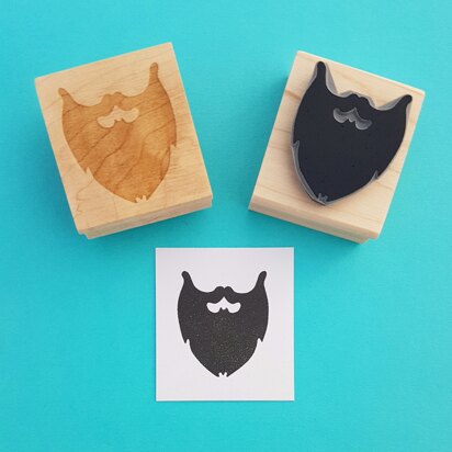 Skull and Cross Buns Beard Rubber Stamp
