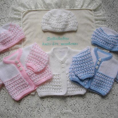 44. Prem-3months Unisex Lacy Cardigan & Beanie Hat