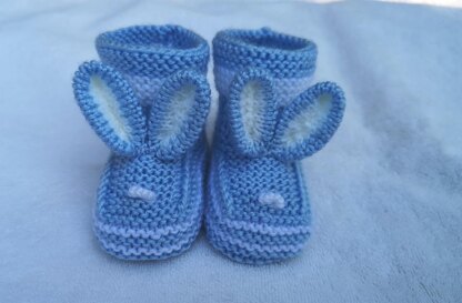 Blue  Bunny Baby Booties