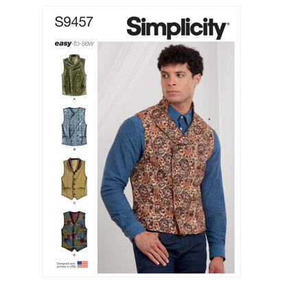 Simplicity Men's Vests S9457 - Sewing Pattern