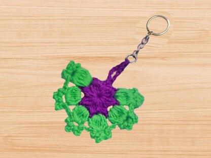 Crochet Flower Keychain – PDF Pattern + Video Tutorial