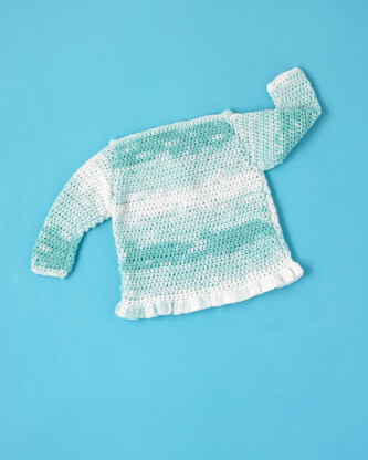 For the Frill of it Cardigan - Free Crochet Pattern For Babies in Paintbox Yarns Baby DK Prints by Paintbox Yarns