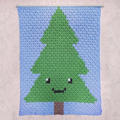 C2C - Simple Christmas Tree - Corner to Corner Blanket