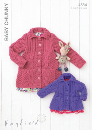 Babies and Girls Cardigans in Hayfield Baby Chunky - 4534 - Downloadable PDF