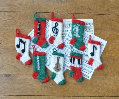 Musical Christmas Stocking Ornament Set