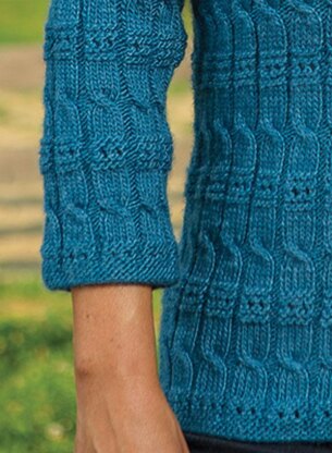 Cable and Eyelet Pullover #186