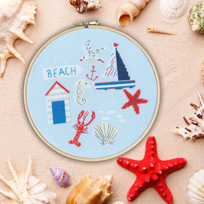 Bothy Threads Beach Cross Stitch Kit - 17.5cm circle