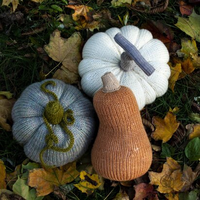 Three Halloween pumpkins