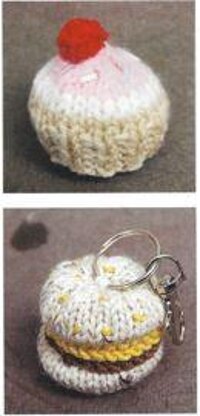 Burger keyring and Cupcake