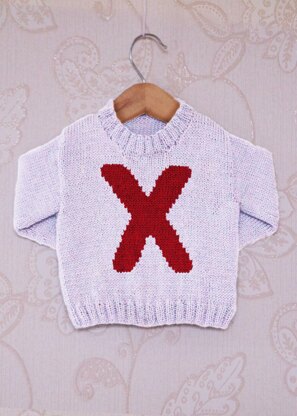 Intarsia - Letter X Chart - Childrens Sweater