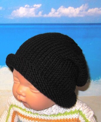 Baby Black Roll Brim Slouch