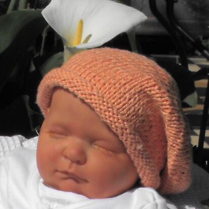 Baby Cotton Roll Brim Slouch Beanie Hat