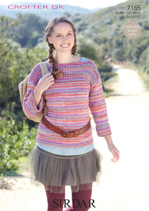 Ladies Sweater in Sirdar Crofter DK - 7165 - Downloadable PDF