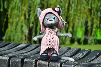 Doll Clothes Сrochet pattern: Outfit Rose for Little animal.