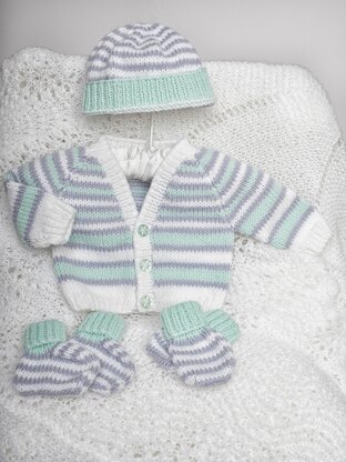 Premature Baby Cardi, hat, mitts and booties