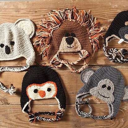 Crochet earflap hat (animal zoo)