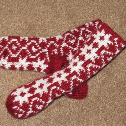 Reversible Winter Star Socks