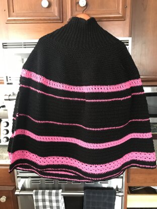 black & pink poncho