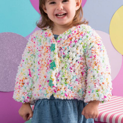 Button Up Toddler Cardie in Red Heart Buttercup - LW4585 - Downloadable PDF