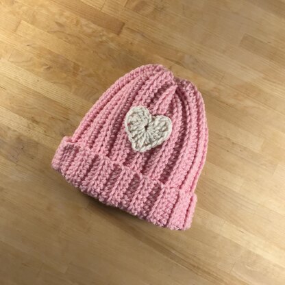 Ribbed Valentine Beanie