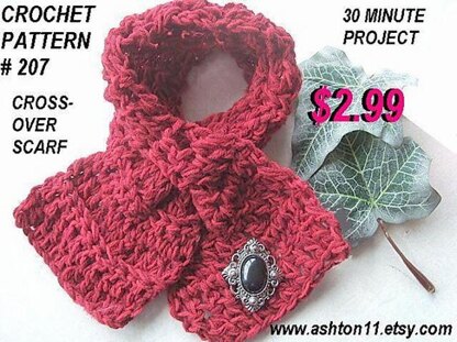 CROSS OVER COWL, SCARF, NECKWARMER #207,