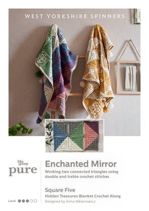 Square Five - Enchanted Mirror Hidden Treasures Blanket Crochet Along in West Yorkshire Spinners - Downloadable PDF