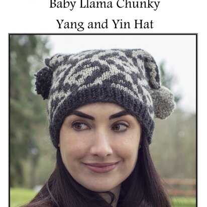 Yang and Yin Hat in Cascade Baby Llama Chunky - C337 - Downloadable PDF