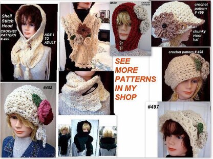 501, Ruby Fitted Hood Hat, crochet pattern