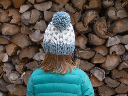 Two Tone Fair Isle Toque Winter Pompom Hat