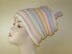 Candy Stripe Roll Brim Beehive Topknot Slouch