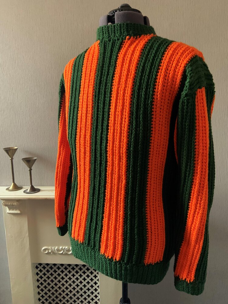 Vertical Stripe Aran Sweater