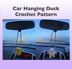 Crochet Duck on a Swing, Car Hanging, Car Charm/Accessory