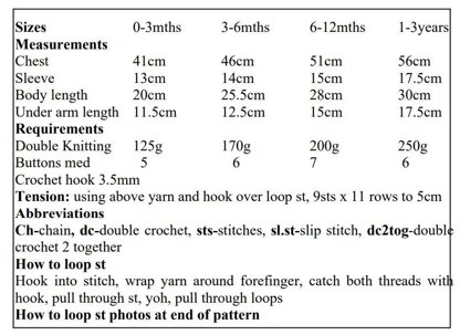 220-Loopy Baby Jackets Crochet Pattern #220