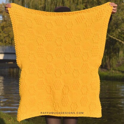 Tunisian Beehive Baby Blanket
