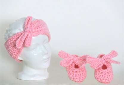 Easy Baby Girl Headband and Slippers # 375