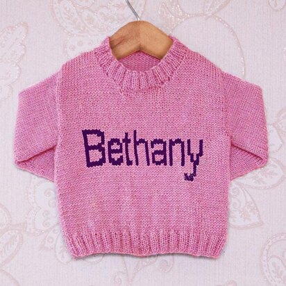 Intarsia - Bethany Moniker Chart - Childrens Sweater