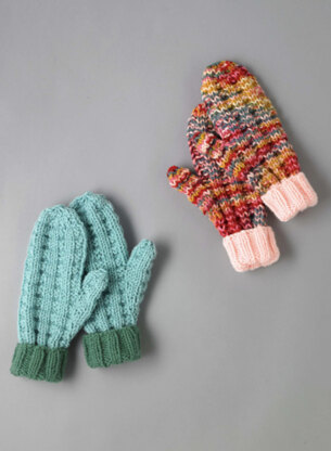 Mighty Fine Mittens - Free Gloves Knitting Pattern for Women in Paintbox Yarns Simply Chunky & Chunky Potts by Paintbox Yarns