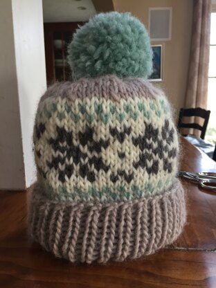 Chunky Fair Isle Knit Hat