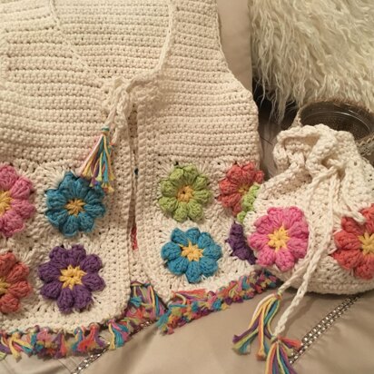 Flower gilet & bag