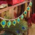 Peacock Feather Stool Cover and Garland