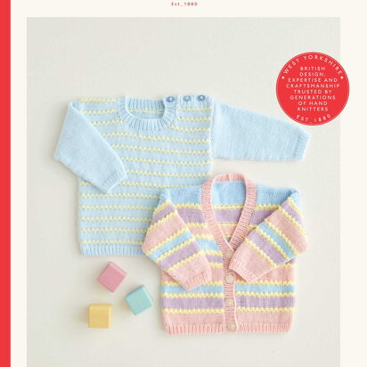 Sirdar 5413 Rainbow Stripe Cardigan & Pullover PDF