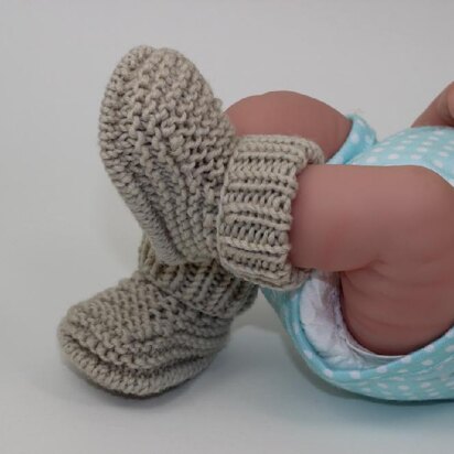 Baby Simple Rib Cuff Booties