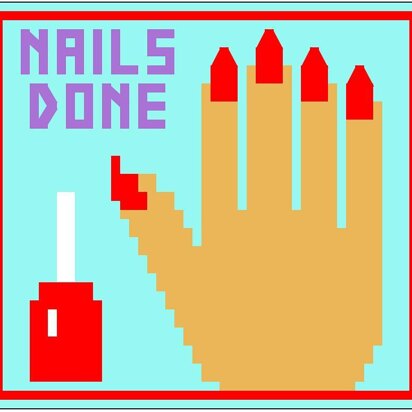 "Nails Done" hand - overlay mosaic square