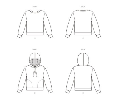 New Look Misses' and Men's Sweatshirts N6759 - Paper Pattern, Size A (S-M-L-XL-XXL)