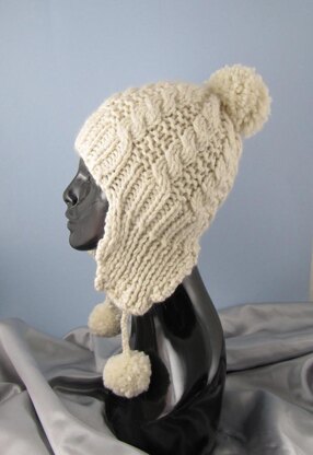 Big Bobble Superfast Cable Trapper Beanie Hat