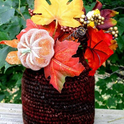 Earth Tone crochet vase