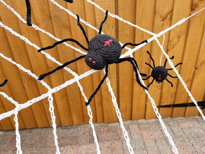 Giant spider web Large cobweb Crochet spiders Outdoor halloween decoration